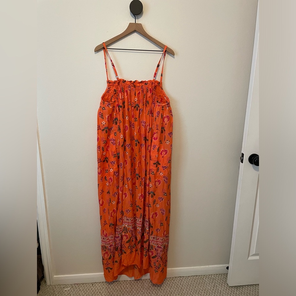 Anthropologie Orange Floral Maxi Dress - Picture 7 of 10